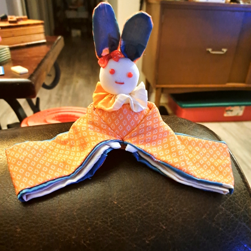Japanese Toy, Orange and Blue Cute Bunny.